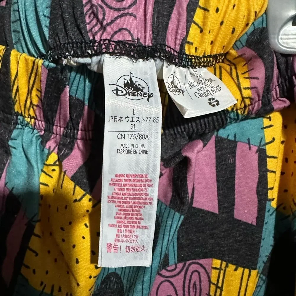 Disney Nightmare Before Christmas Jack Sally long sleeve shorts sleep set L NWT - Picture 3 of 4